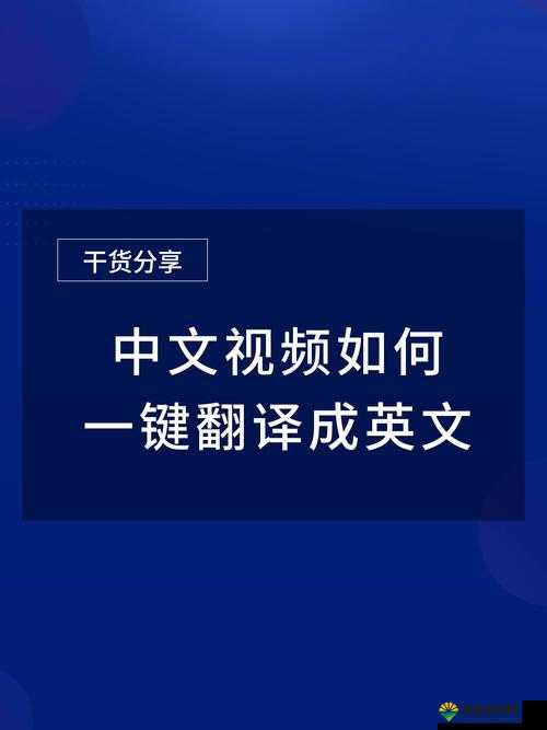 中文字幕视频如何翻译成英文之方法技巧与要点解析