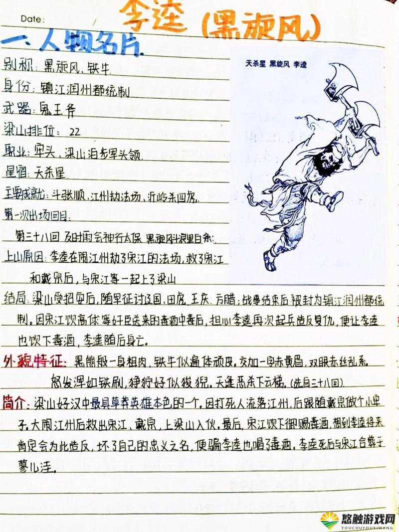 全民水浒李逵转生材料有哪些?李逵转生信息介绍