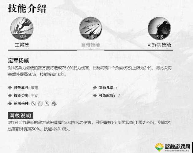 全民无双黄忠技能属性分析 黄忠图鉴详解