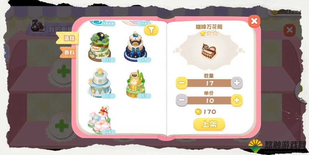 蛋糕物语，蛋糕的制作、销售与资源管理