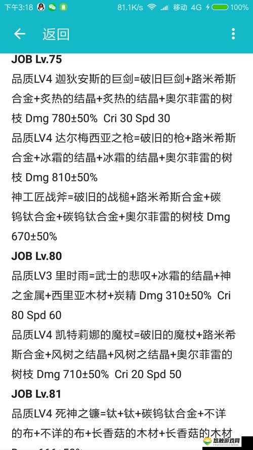 工匠物语迦狄安斯的巨剑怎么做?迦狄安斯的巨剑配方演变史