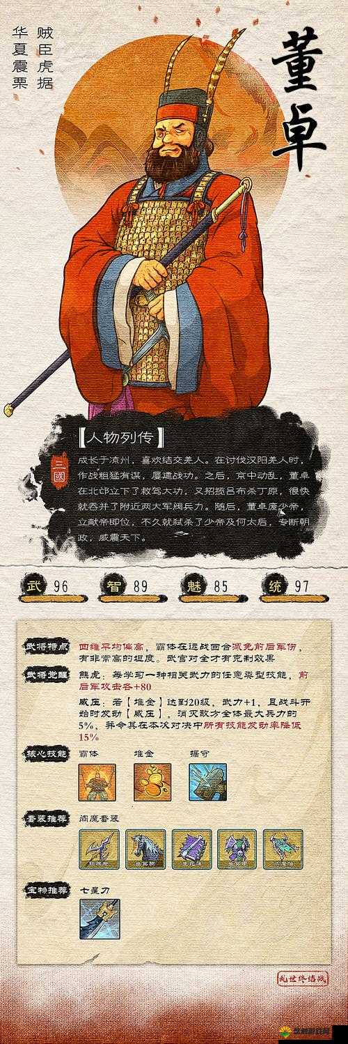 乱世王者董卓怎么样？乱世王者董卓技能属性图鉴