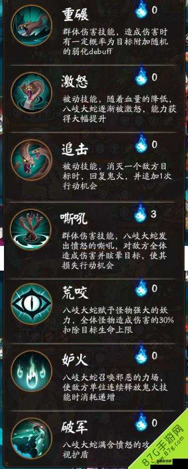 阴阳师真八岐大蛇技能介绍与难度分析