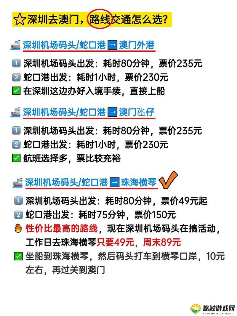 从澳门去深圳，哪种交通方式最方便？
